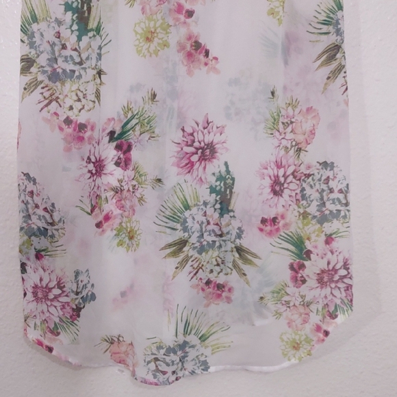 SLIGHTLY USED UNKNOWN BRAND FLORAL SLEEVELESS BLOUSE SIZE 10 MULTI COLOR - Picture 9 of 9